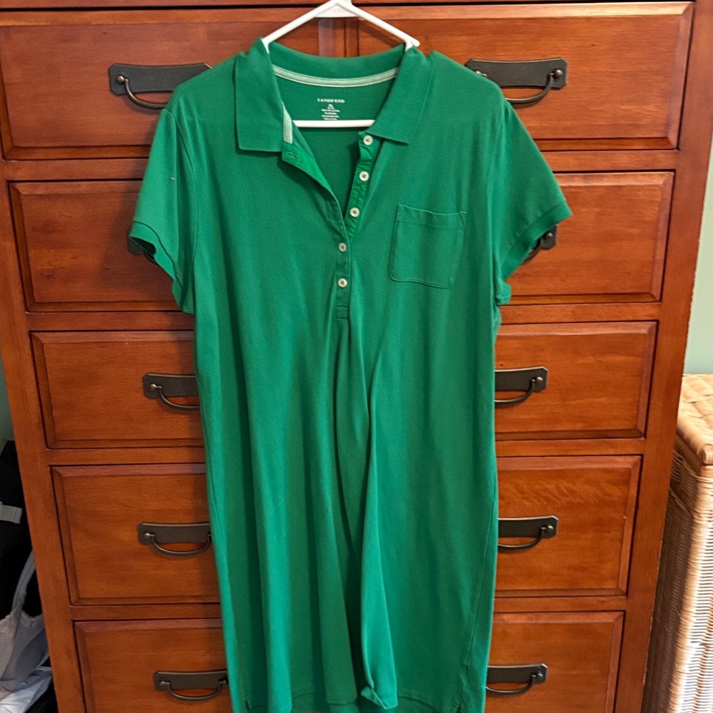 Lands' End Green Polo Dress